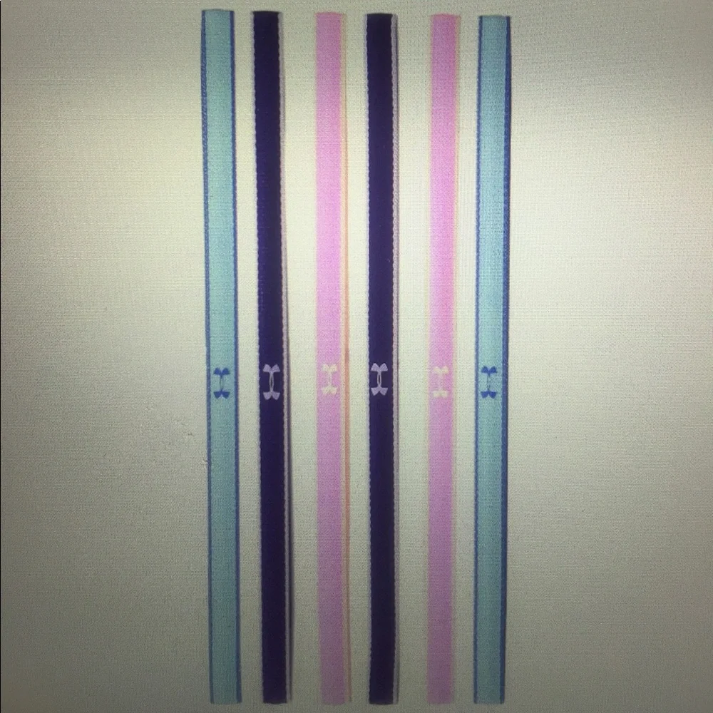 NEW!‎ Under Armour Girls Mini Headbands - 6 pack head bands elastic colorful